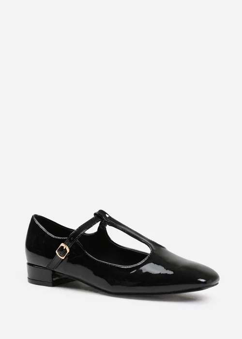 Where's That From Black Cairo Low Heel With T Strap - 3 Image 2