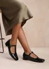 Where's That From Black Cairo Low Heel With T Strap - 3 Image 1