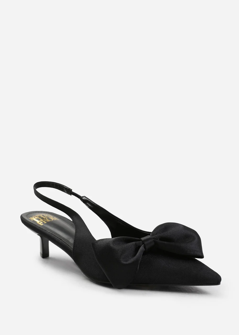 Where's That From Black Santorini Low Pointed Toe Kitten Heels - 3 Image 2