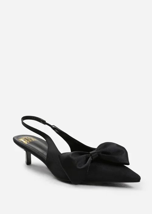 Where's That From Black Santorini Low Pointed Toe Kitten Heels - 3 Image 2