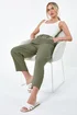 Roman Khaki Petite Cropped Tapered Trousers - 10 Image 3