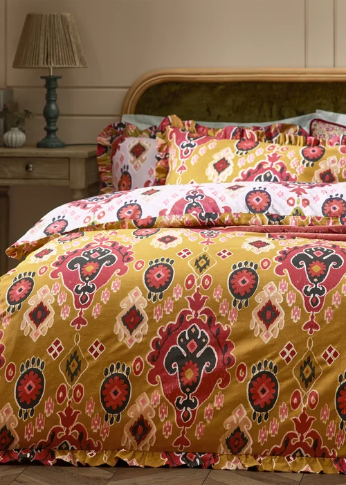 Paoletti 1973 Dawson Ikat Amber Reversible Duvet Cover Set - Single Image 2