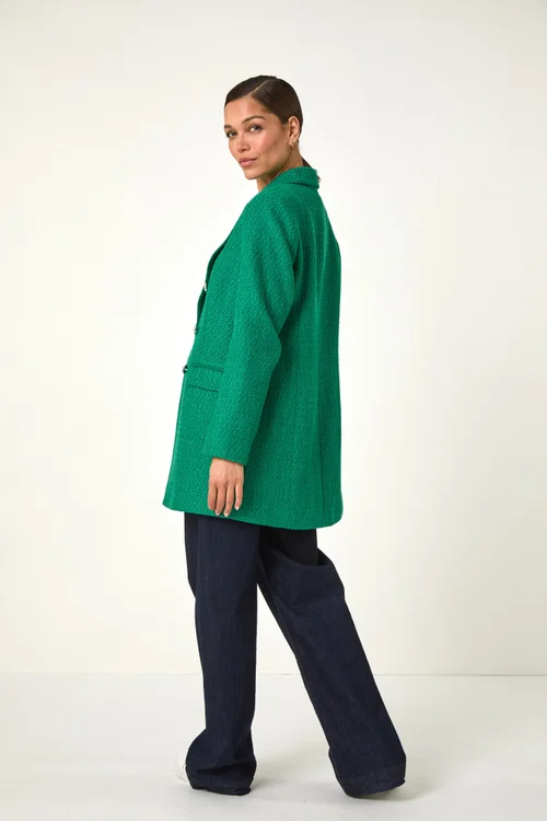 Roman Green Tailored Longline Boucle Jacket - 16 Image 3