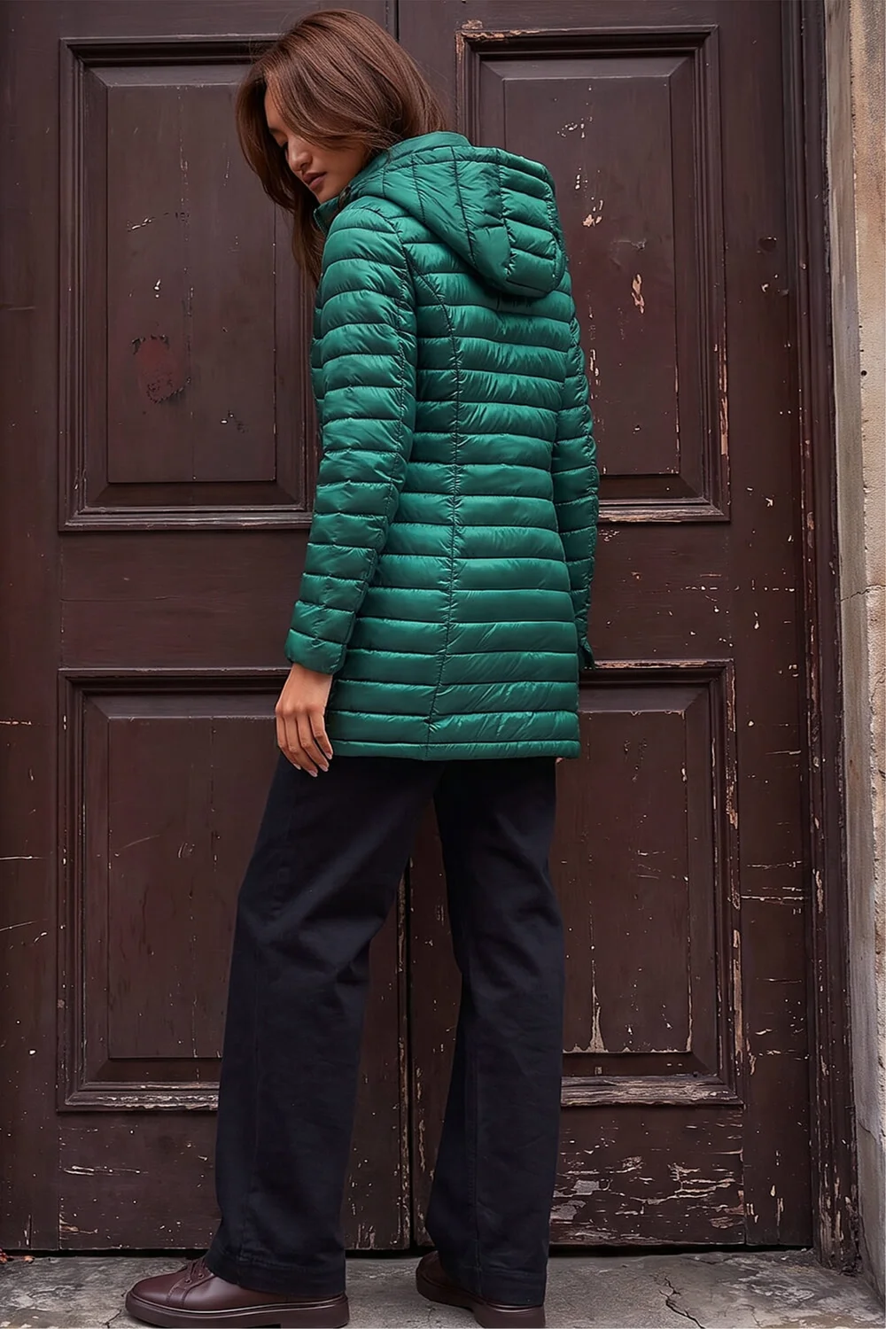 Roman Green Longline Quilted Hooded Puffer Coat - 18 Image 4