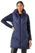 Roman Midnight Blue Longline Quilted Hooded Gilet - 12 Image 1