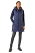 Roman Midnight Blue Longline Quilted Hooded Gilet - 12 Image 2