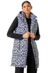 Roman Grey Animal Print Longline Quilted Gilet - 20 Image 1