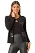 Roman Black Sequin Embellished Knit Cardigan - Size 20 Image 1