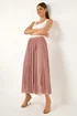 Roman Pink A-Line Shimmer Stretch Midi Skirt - Size 20 Image 2