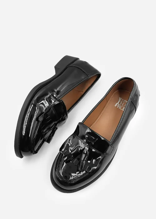 Where's That From Black Patent Imogen Flatform Slip On Loafers - 8 Image 2