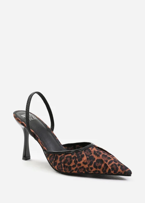 Where's That From Leopard Satin Maldives Pointed Toe Heels - 3 Image 2