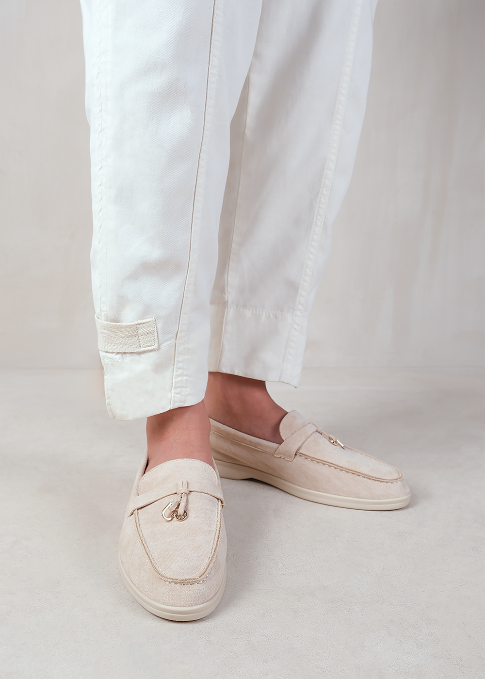 Where's That From Beige Faux Suede Pegasus Slip On Trim Loafers - 8 Image 3
