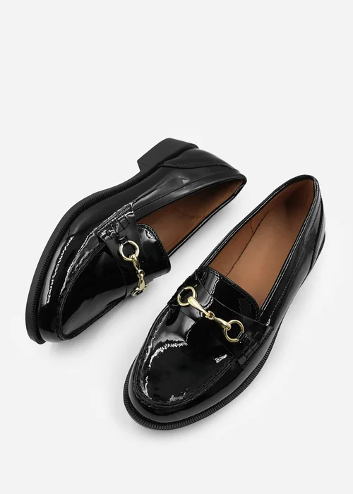 Where's That From Black Cielo Extra Wide Metal Detail Loafers - 4 Image 2