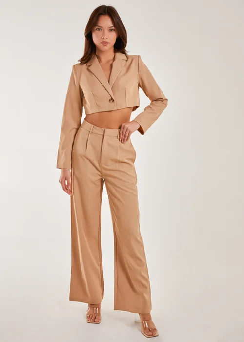 Pink Vanilla Stone Pinstripe Wide Leg Trousers - 6 Image 1