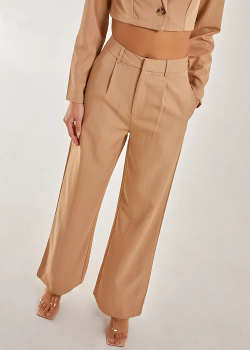 Pink Vanilla Stone Pinstripe Wide Leg Trousers - 6 Image 3
