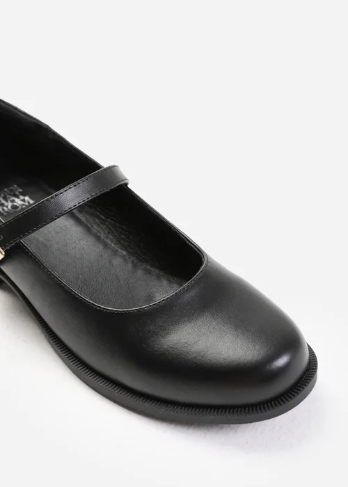 Where's That From Black Kingston Buckle Detail Low Heel Loafers - 5 Image 3