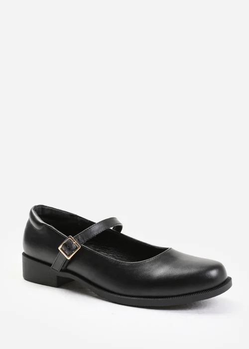 Where's That From Black Kingston Buckle Detail Low Heel Loafers - 5 Image 1