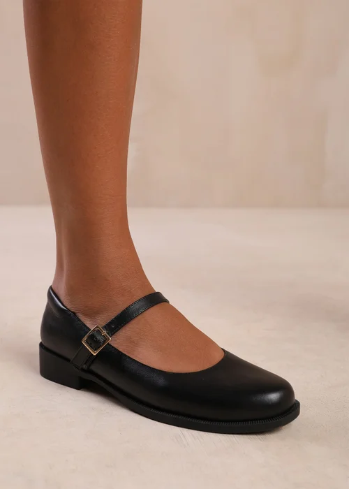 Where's That From Black Kingston Buckle Detail Low Heel Loafers - 5 Image 1