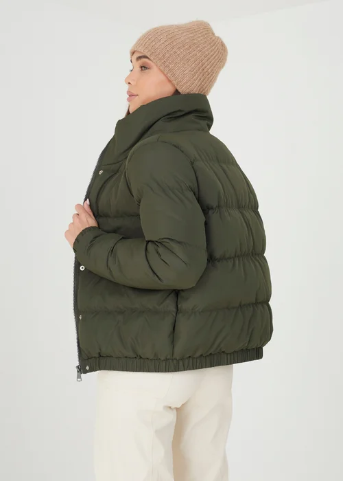 Brave Soul Khaki Funnel Neck Padded Puffer Jacket - 8 Image 2