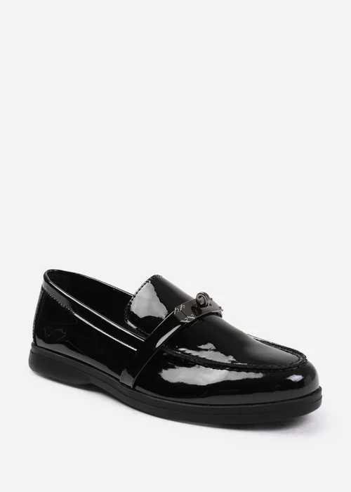 Where's That From Black Patent Monaco Wide-Fit Slip On Loafers - 3 Image 1