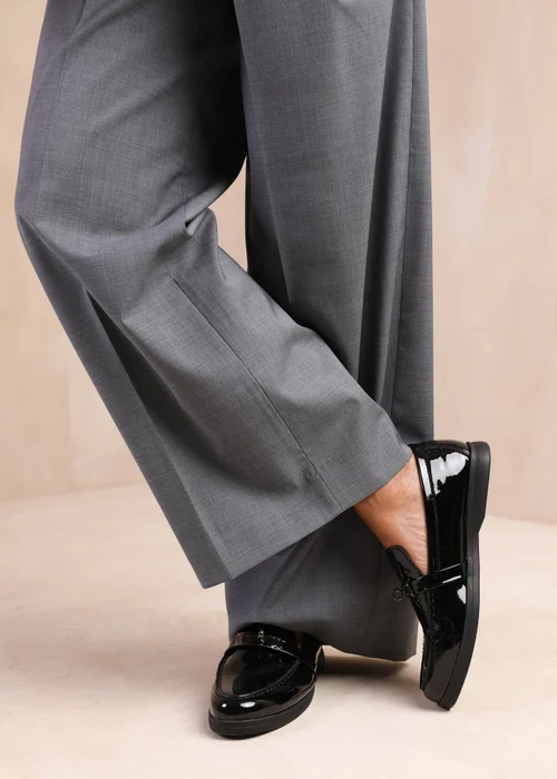 Where's That From Black Patent Monaco Wide-Fit Slip On Loafers - 3 Image 2