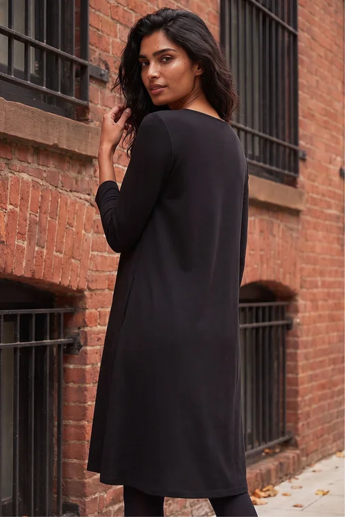Roman Black A-Line Pocket Detail Swing Dress - 20 Image 2