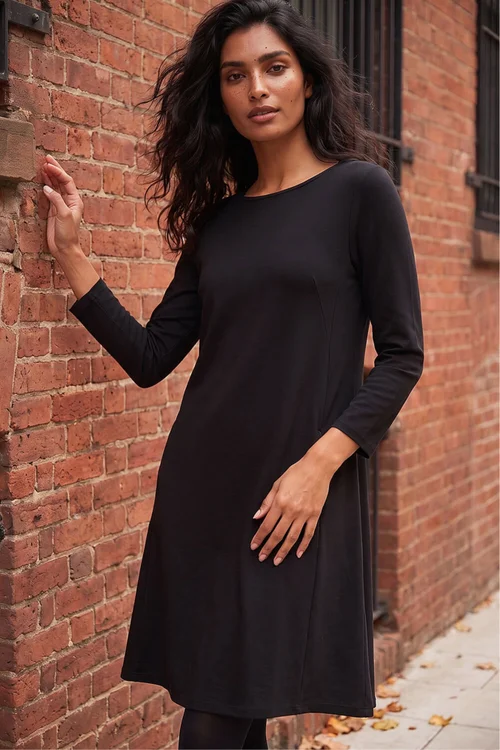 Roman Black A-Line Pocket Detail Swing Dress - 20 Image 1