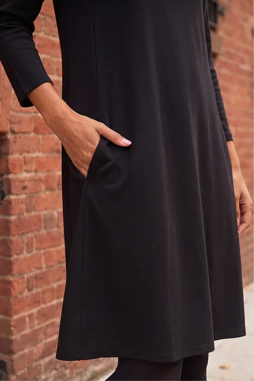 Roman Black A-Line Pocket Detail Swing Dress - 20 Image 4