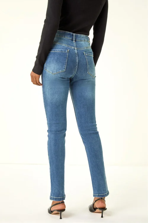 Roman Indigo Slim Leg Stretch Mom Jeans - 6 Image 3