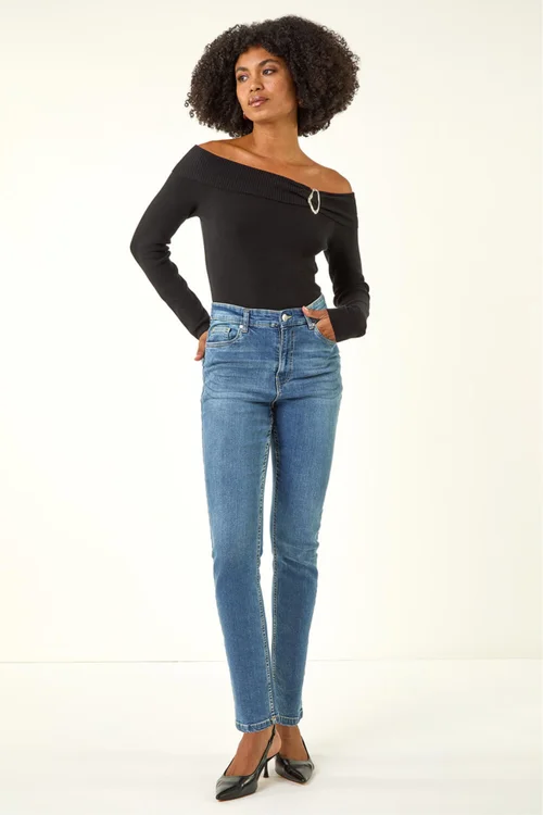 Roman Indigo Slim Leg Stretch Mom Jeans - 6 Image 2