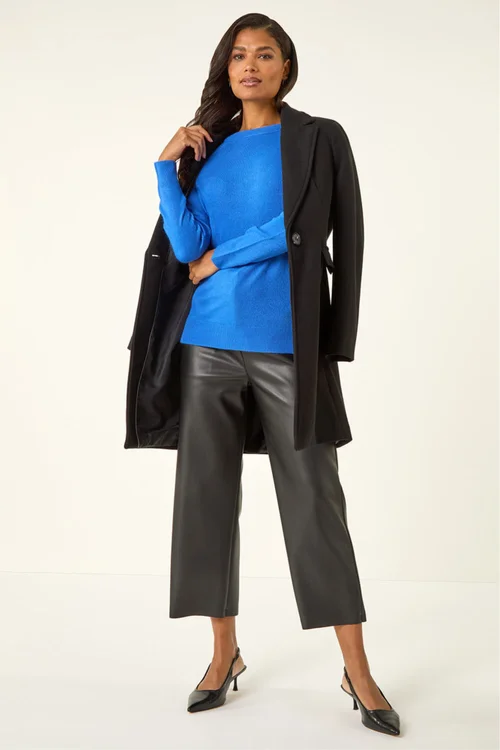 Roman Blue Plain Soft Crew Neck Jumper - 10 Image 1
