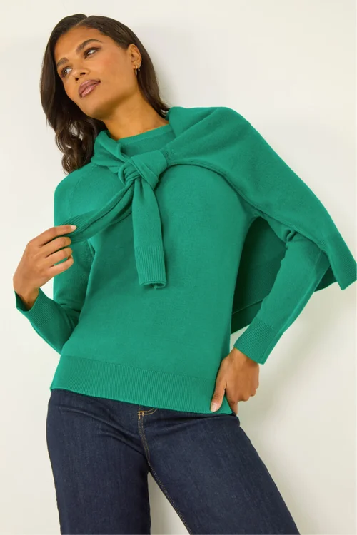 Roman Green Plain Soft Crew Neck Jumper - 10 Image 1