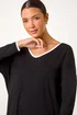 Roman Black Contrast Trim Tunic Top - Size 14 Image 4