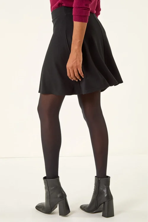 Roman Black Pull On Stretch Skater Skirt - 10 Image 4