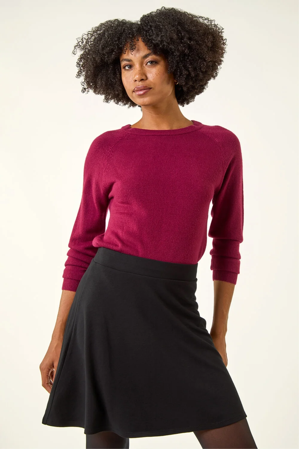 Roman Black Pull On Stretch Skater Skirt - 10 Image 2