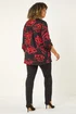 Roman Red Curve Stretch Jersey Floral Top - Size 16 Image 4