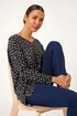 Roman Black Spot Print Stretch Tunic Top - Size 14 Image 2