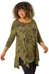 Roman Khaki Curve Floral Bar Back Top - Size 18 Image 1