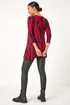 Roman Red Brush Print Hanky Hem Stretch Tunic Top - Size 10 Image 3