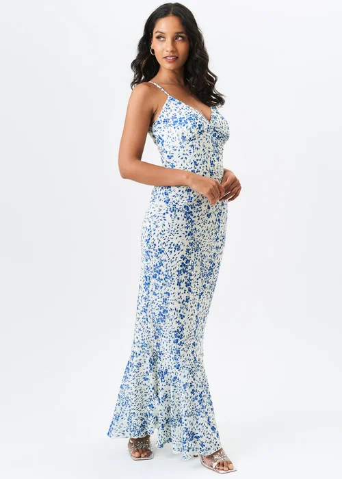 Gini London Ivory Dobby Floral Chiffon Strappy Maxi Dress - 8 Image 4