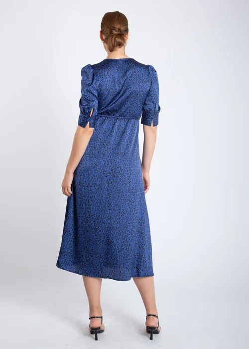 Gini London Blue Animal Print Midi Wrap Dress - Size 8 Image 2