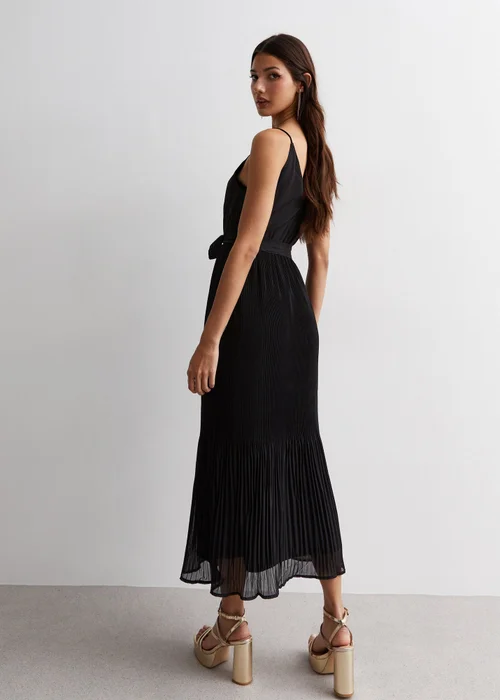 Gini London Black Cami Top Pleated Midi Dress - 8 Image 2