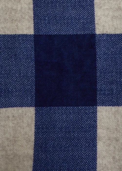 Bedlam Cosy Theo Check Blue Plush Duvet Cover Set - Single Image 4
