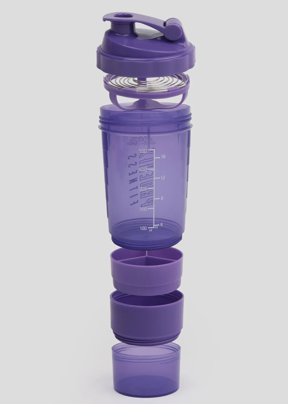 Phoenix Fitness Purple Compartment Shaker Bottle - One Size Image 3