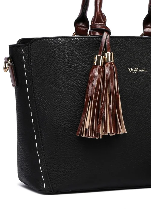 Raffaella Black Twin Handle Handbag - One Size Image 2