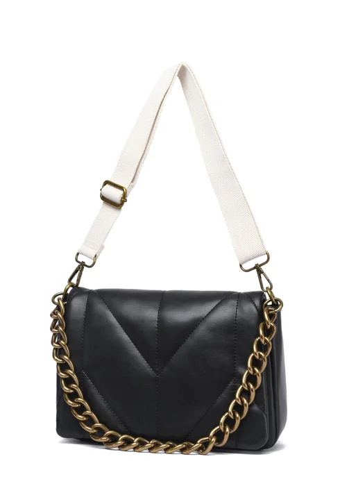 Raffaella Black Chain Front Cross Body Bag - One Size Image 1