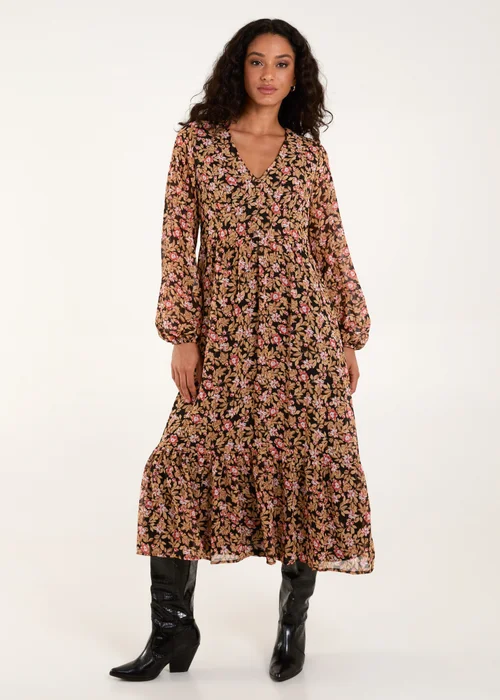 Blue Vanilla Black Button Through Midi Dress - 8 Image 1