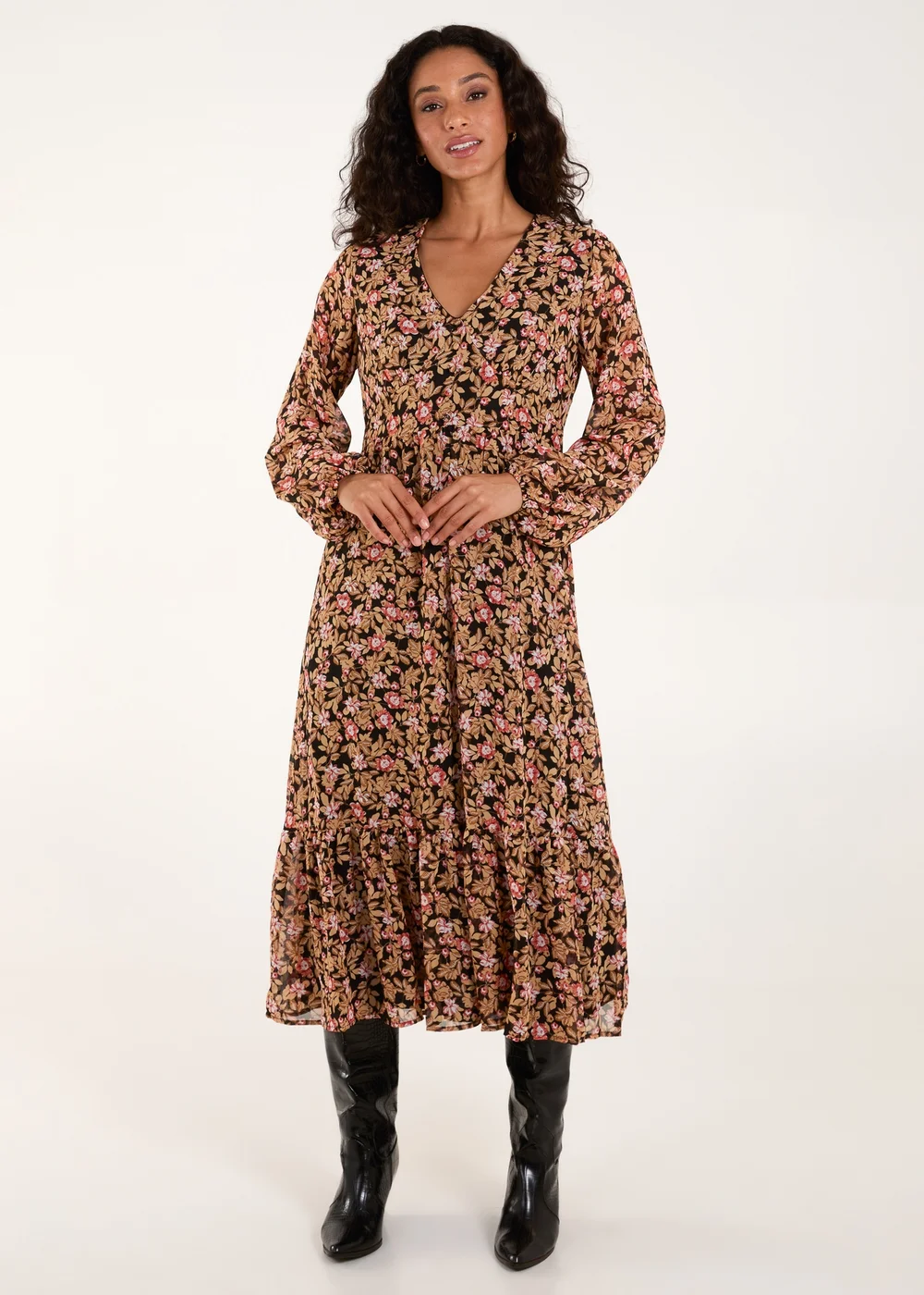 Blue Vanilla Black Button Through Midi Dress - 8 Image 4