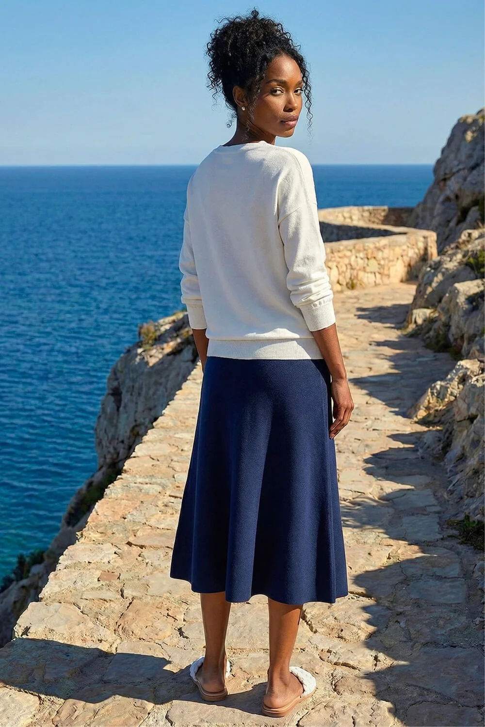 Roman Ivory V-Neck Stretch Jumper - 18 Image 3