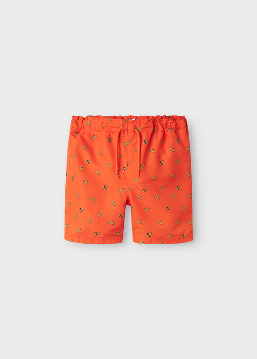 Name It Orange Pizza Swim Shorts (5-12yrs) - 5 Yrs Image 1